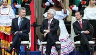 Los presidentes de Argentina, Chile y México. FOTO: EFE