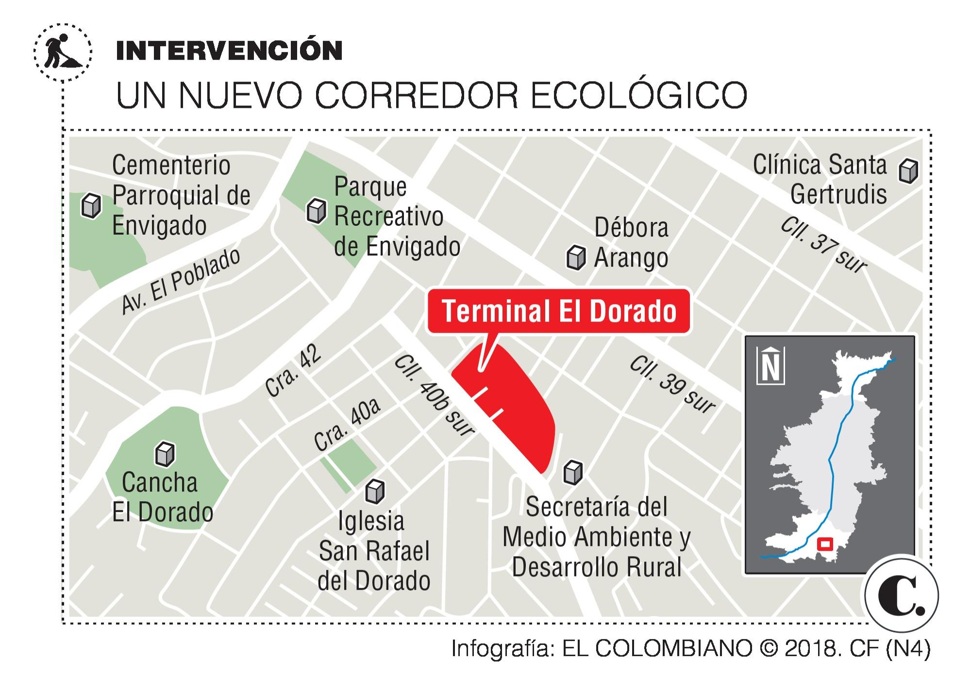 Terminal de buses en Envigado se convertirá en un parque ecológico