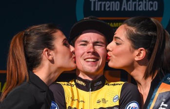 El pedalista Primoz Roglic (foto) se consagró en la tercera etapa de la Tirreno Adriático. FOTO EFE