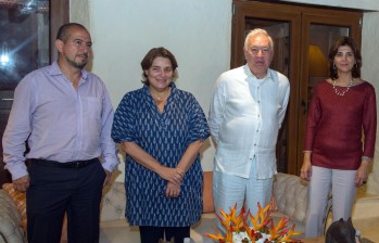 La ministra de Cultura, Mariana Garcés, el canciller español José Manuel García-Margallo y la canciller Holguín. FOTO cancillería