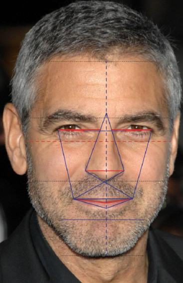 George Clooney cumple casi a la perfección con el ideal de belleza establecido por el número áureo. FOTO: Doctor Julian de Silva. 