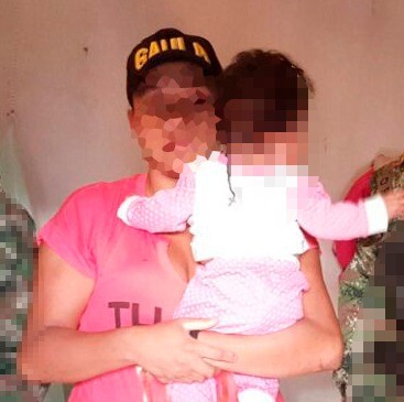 Yesica Leana Gaviria Pineda fue secuestrada estando embarazada y su hija nació en cautiverio en abril de este año. FOTO Cortesía