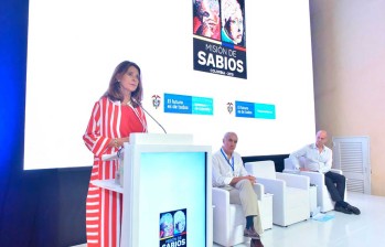 La vicepresidenta, Marta Lucía Ramírez, hizo parte de la segunda cumbre de la Misión de Sabios, que reunió a empresarios, investigadores y científicos, en Cartagena (Bolívar). FOTO Vicepresidencia