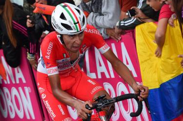 Gran papel cumplió Iván Sosa al terminar tercero en la primera etapa del Tour de los Alpes. FOTO Bettiniphoto