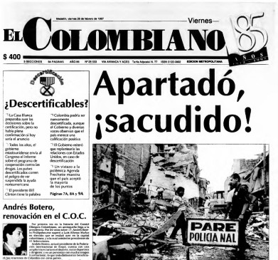 Así registró EL COLOMBIANO el atentado ocurrido hace 20 años en este municipio de Urabá.