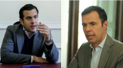 Rodrigo Lara, presidente de la Cámara, y Guillermo Rivera, ministro del Interior. FOTOS COLPRENSA