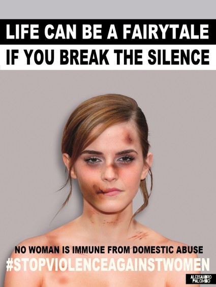 Actrices golpeadas, campaña contra el maltrato a las mujeres