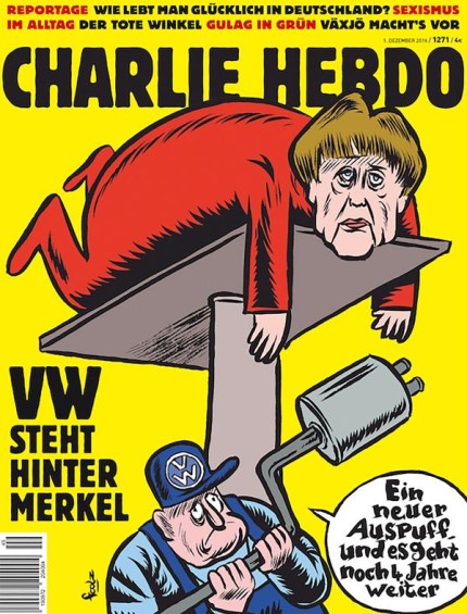 La revista satírica francesa “Charlie Hebdo” lanzó su primera edición en alemán con una caricatura de la canciller Angela Merkel en la portada.