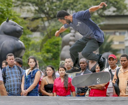Sebastián González (foto), de 30 años, fue uno de los participantes en Skate a la Plaza. FOTO juan antonio sánchez