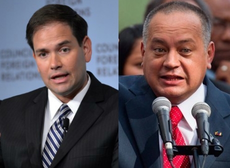 Marco Rubio y Diosdado Cabello. FOTOS AFP