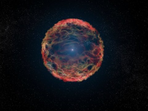 Ilustracion del proceso de explosión de una estrella en supernova. Foto Nasa/ESA/Bacon