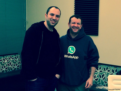  Brian Acton y Jan koum, fundadores de WhatsApp. FOTO: Sequoia Capital