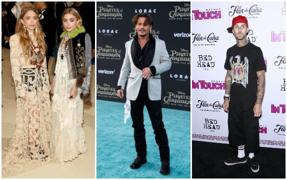 Las hermanas Olsen, Johnny Depp y Travis Baker son referentes de moda. FOTOS Efe y Sstock.