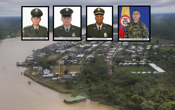 Integrantes de la Fuerza pública en poder del Eln en el departamento del Chocó. FOTO CORTESÍA