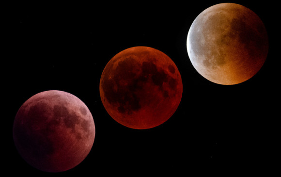 Sucesión fotográfica de eclipse de Luna. Foto Bernd Thaller
