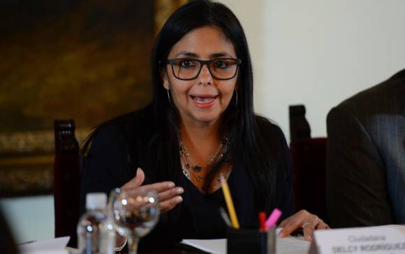 Canciller de Venezuela Delcy Rodríguez. FOTO AFP