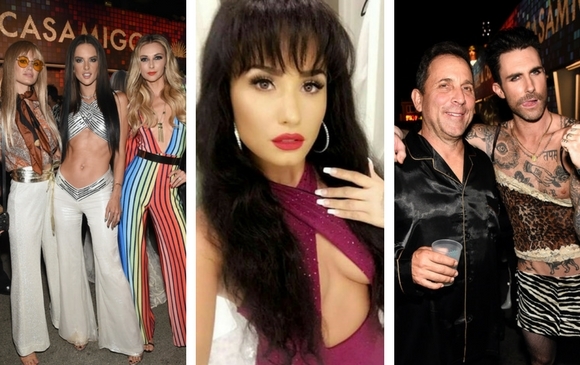 Alexandra Ambrosio, Demi Lovato y Adam Levine asistieron a varias fiestas de disfraces este fin de semana. FOTOS Instagram