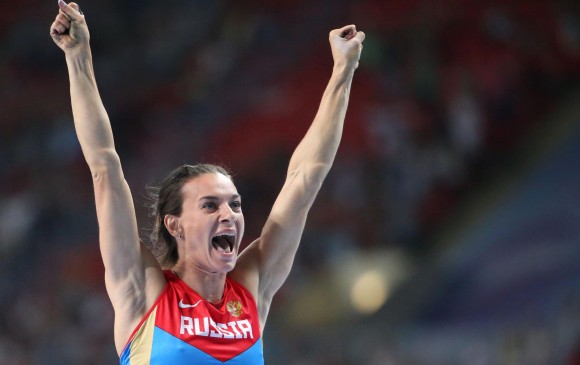 La pertiguista rusa Yelena Isinbáyeva es doble campeona olímpica (Atenas 2004 y Pekín 2008) y bronce en Londres (2012). FOTO AFP