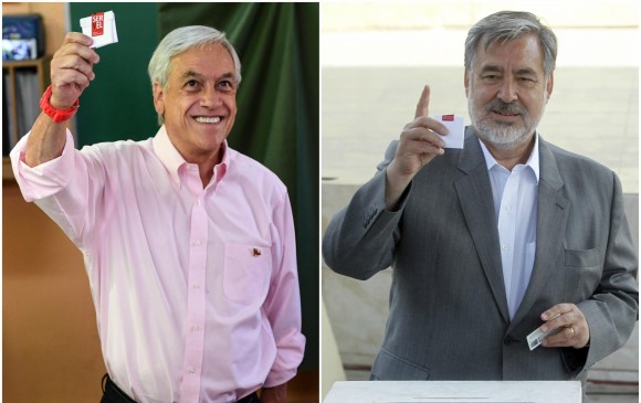 Sebastián Piñera y Alejandro Guillier, candidatos a la Presidencia de Chile. FOTOS AFP