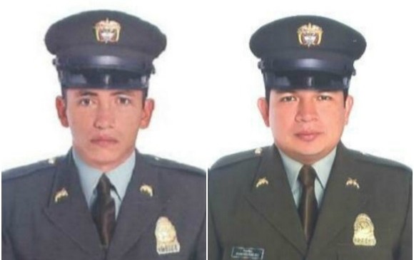 Los dos policías muertos fueron identificados como Mario Gutiérrez y Jhon Velázquez, quienes pertenecían a la seccional de tránsito de la Metropolitana de Villavicencio. FOTO COLPRENSA
