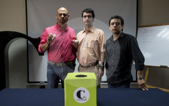 Felipe Castrillón, Cambio Radical; Mauricio Villegas, Centro Democrático y Felipe Morales, El Colombiano. FOTO santiago mesa