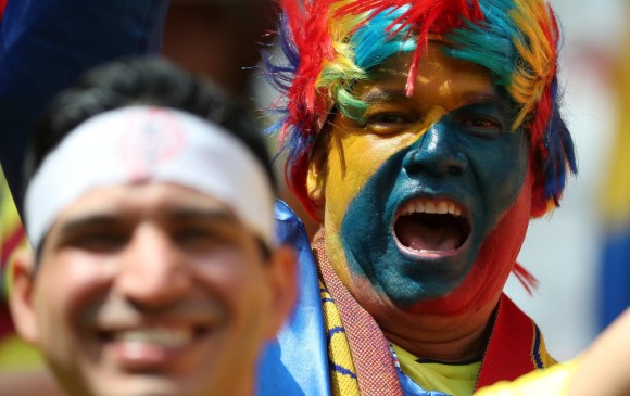 Los colombianos llegaron desde muy temprano al estadio Mordovia Arena para el debut de la Selección en el Mundial de Rusia. REUTERS
