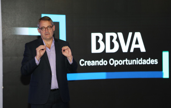 El presidente de BBVA Colombia, Óscar Cabrera, busca un mayor uso de canales digitales bancarios. FOTO cortesía