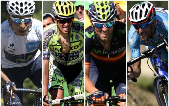 Quintana, Contador, Valverde y Nibali darán pelea hasta el último día de carrera. FOTOS AFP