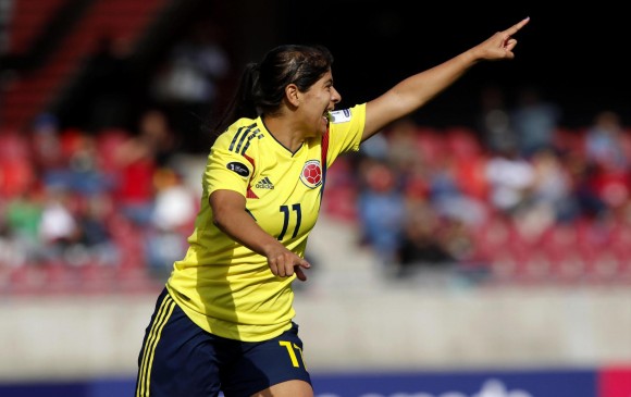 La colombiana Catalina Usme fue la encargada de marcar el 1-0 parcial ante Chile. FOTO EFE