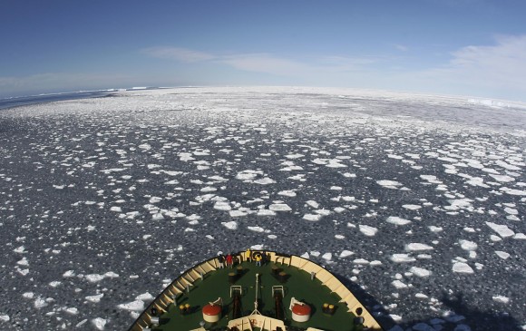 Los hielos aparecieron al tercer día de navegación, primero en forma de finas láminas, en lenguaje náutico llamadas nilas, y luego como pancakes, más gruesos. FOTO sstock