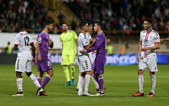 El colombiano James Rodríguez fue titular en la goleada 7-1 del Real Madrid ante Cultural y Deportiva Leonesa. FOTO AFP
