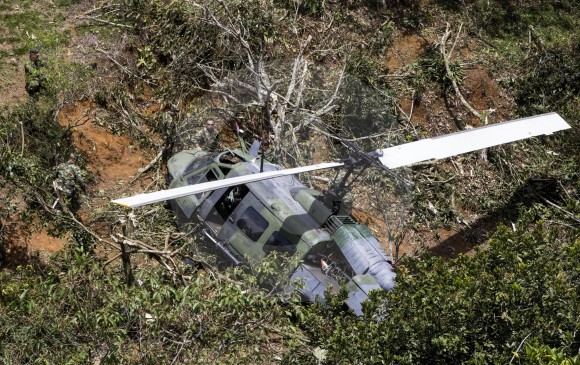 La aeronave, tipo Huey II, partió de la base militar Pedro Nel Ospina, en el municipio de Bello y se dirigía hacia Tolemaida, en el departamento del Tolima. FOTO jaime pérez