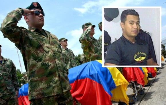 El soldado Wílder Aguilar Sánchez de 28 años, y oriundo de Medellín es uno de los 20 uniformados que resultaron heridos en el ataque guerrillero y presenta muerte cerebral. FOTO CORTESÍA