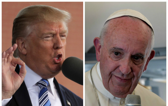 Donald Trump y el Papa Francisco. FOTOS AFP