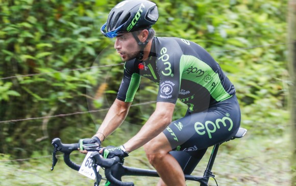 Alexánder Gil ganó este año etapa en la Vuelta a Tolima. Poco a poco ha ido retomando nivel luego de una lesión en la rodilla derecha. Será uno de los líderes en el EPM-2019. FOTO RÓBINSON SÁENZ