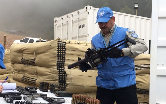 Según la misión de observación de la ONU, hasta el momento se han revisado 304 caletas. En ellas fueron encontradas 792 armas y 282.137 municiones de diferentes calibres. FOTO cortesía onu 