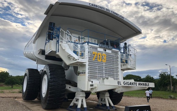 El Gigante Amable es un equipo que vacío pesa 217 toneladas, y cuenta con una capacidad de carga promedio de 310 toneladas. Foto: Cortesía Cerrejón.