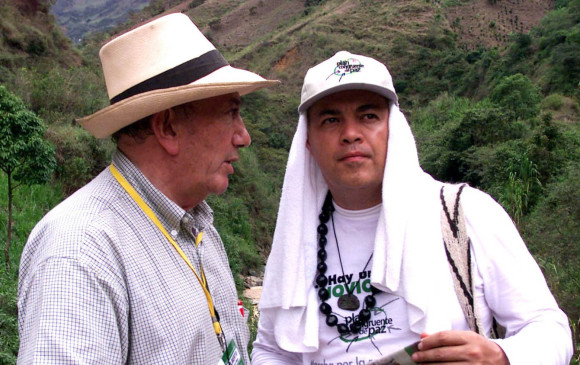 El exministro Echeverri con Guillermo Gaviria, el día que fueron secuestrados. FOTO jaime pérez-archivo