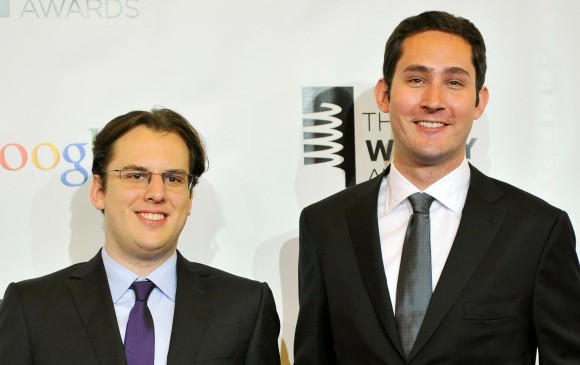Fundadores de Instagram Mike Krieger y Kevin Systrom en la 16 edición de los Webby Awards en Nueva York (2012). Foto: Agencia Reuters