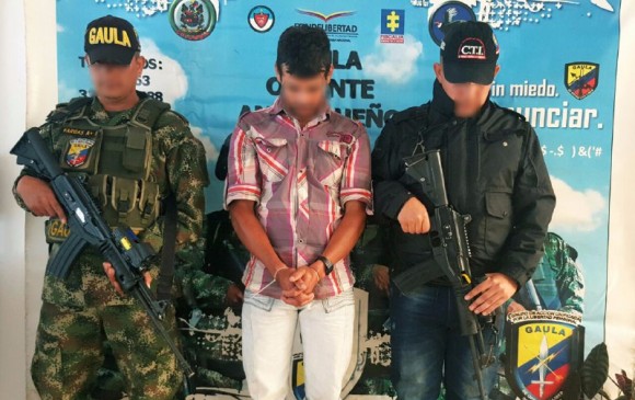 El capturado fue puesto a disposición de la Fiscalía 25 local de Yarumal, Antioquia. FOTO Cortesía