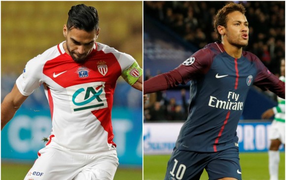 Radamel Falcao García y Neymar disputarán un duelo de goleadores en el partido entre Mónaco y PSG. FOTOS AFP Y REUTERS