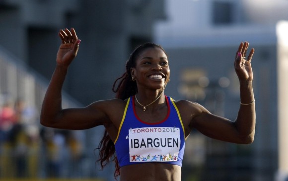Caterine Ibargüen superó por segunda vez este año los 15 metros. En Panamericanos saltó 15,08. Su meta es Río-2016. FOTO archivo