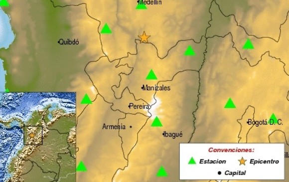 El epicentro del sismo fue a 8,3 kilómetros del casco urbano. FOTO Cortesía SGN