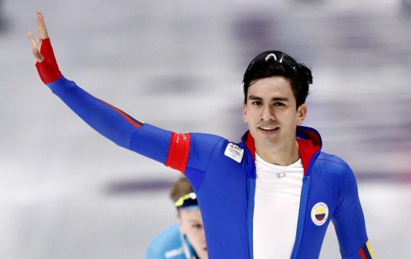 Pedro Causil marcó un tiempo de 35.19´´ en la prueba de patinaje sobre hielo en los Juegos Olímpicos de Invierno. FOTO REUTERS