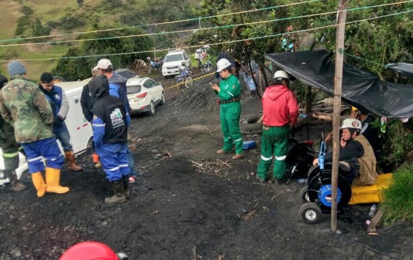 Ayer avanzaba el salvamente en una mina en Lenguazaque (Cundinamarca). Ya se halló un minero muerto. FOTO Cortesía ANM