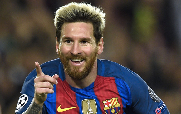Lionel Messi marcó a los 17, 61 y 69 minutos del encuentro ante el Manchester City de Pep Guardiola. FOTO AFP