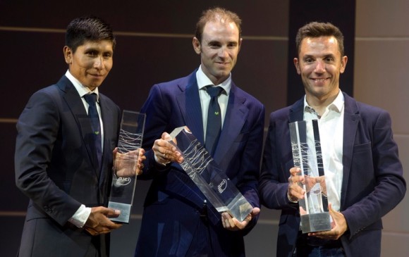 Nairo Quintana, Alejandro Valverde y Joaquim Rodríguez, los mejores del ciclismo mundial en el año. FOTO CORTESÍA