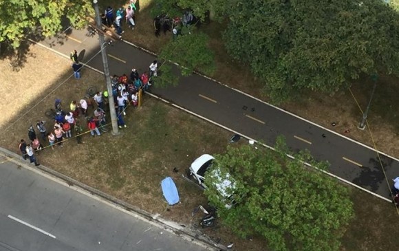 La mujer no fue retenida por las autoridades en el momento del choque. FOTO Cortesía El País 