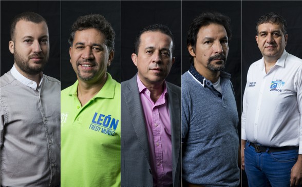 Manuel Monsalve (Polo Democrático) - León Fredy Muñoz (Alianza Verde) - Alex Flórez ( Cambio Radical) - Over Dorado ( Asi) - Horacio Gallón (Partido Conservador)