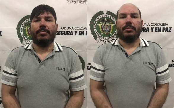 A la izquierda Samir Alexánder Jaramillo Cartagena al momento de su captura, a la derecha con su aspecto normal. Fotos: Cortesía Policía Metropolitana.